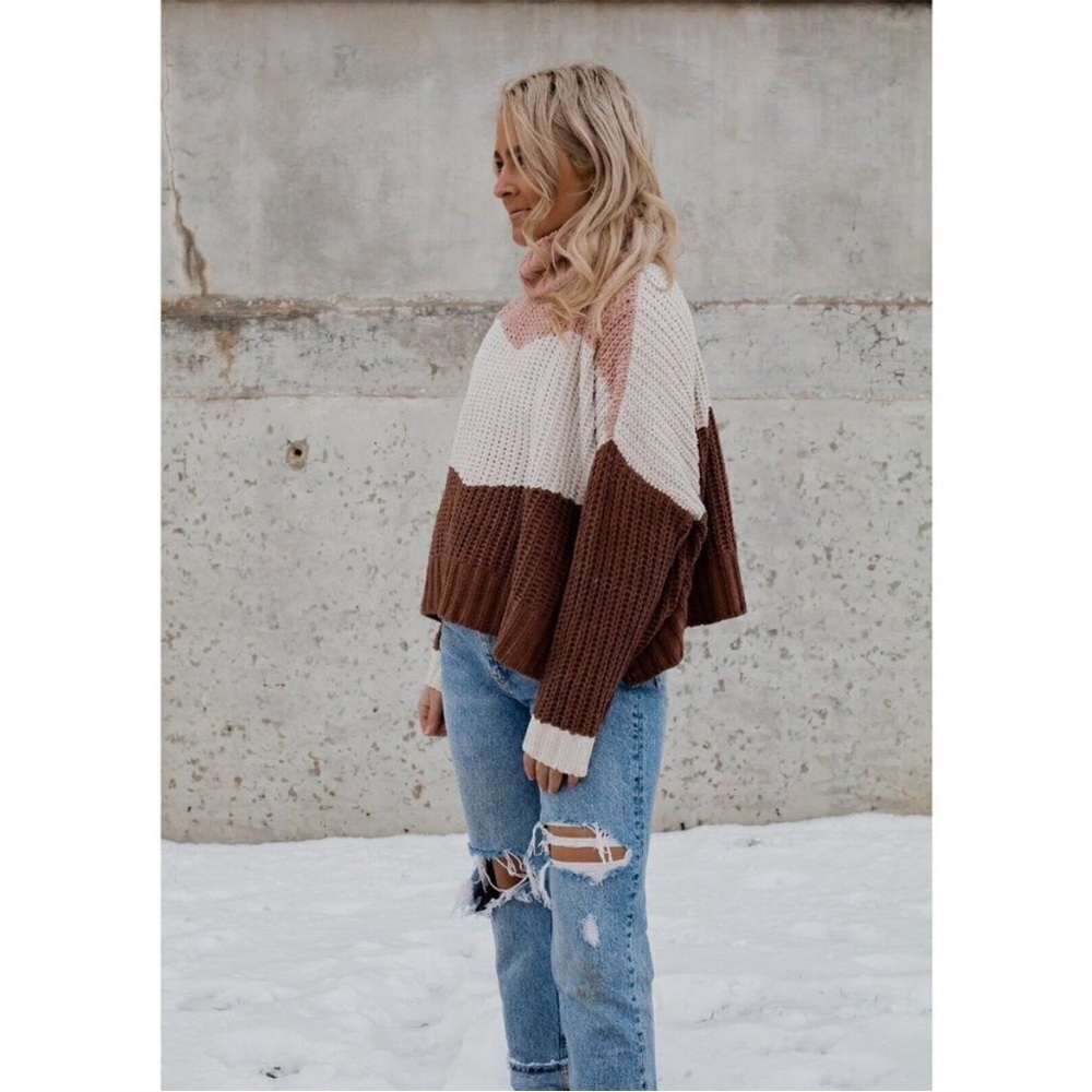 POL Canyon Rose Color Block Oversized Chenille Sweater Size Large - Picture 5 of 16